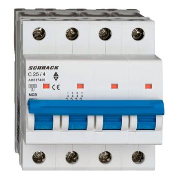 Автоматический выключатель Schrack Technik 4P C 25A 6kA Amparo AM617425--