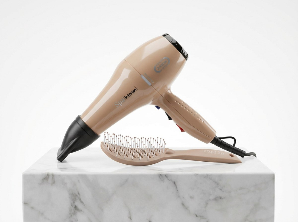 Фен Спа Интенс 2200-2400W, цвет коричневый и Щетка для сушки и укладки волос Be-Uni Professional