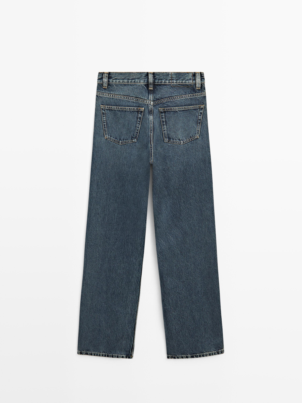 Massimo Dutti Джинсы с высокой талией и широкими штанинами, средне-синий