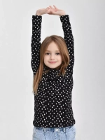 Лонгслив базовый для девочки в горошек