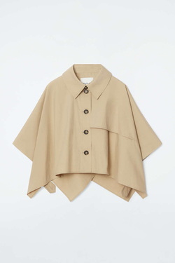 COS УКОРОЧЕННАЯ ТРЕНЧКОТ-НАКИДКА, СВЕТЛО-БЕЖЕВЫЙ