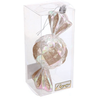 Елочная игрушка "Сладкая конфетка" 6,3*6,3*15 см, Шампань (Серпантин)