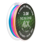 Шнур NUM ONE PE4X-100M 3.0#/0,285 mm Multi Colour