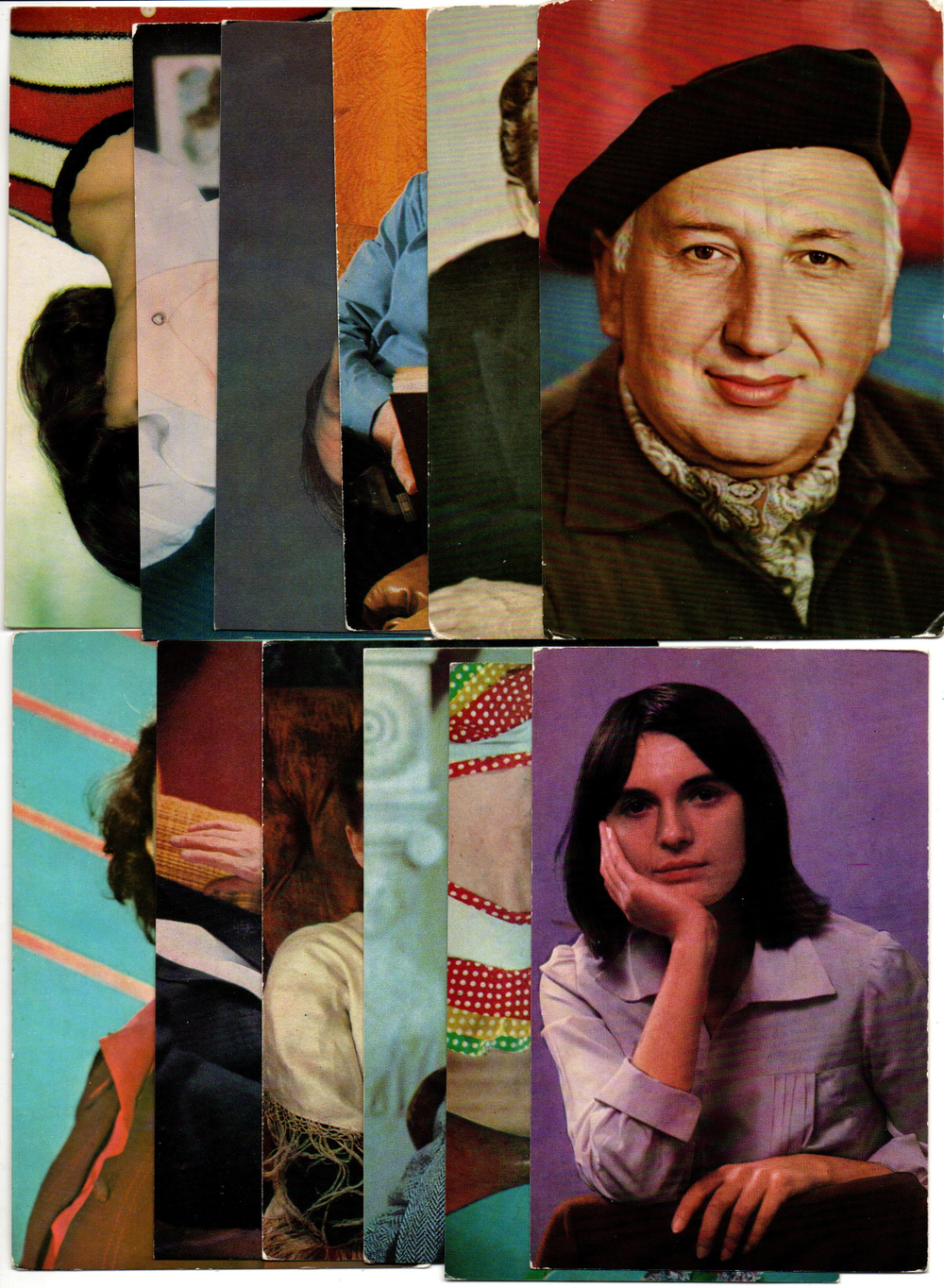 №70 Открытки Артисты и актёры СССР 1970–1980-е г. 25 штук. Цветные, чистые, без повторов