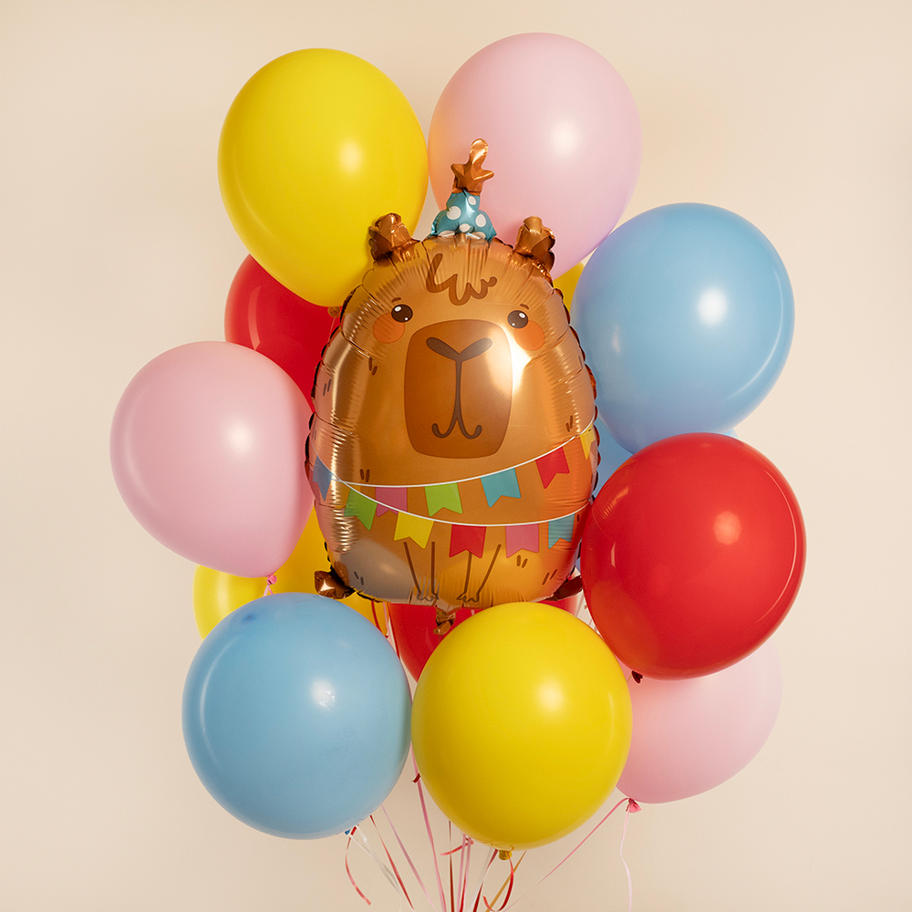 Фольгированный шар-фигура «Капибара на вечеринке», 58 см