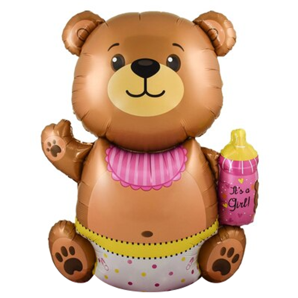 Шар (47''/119 см) Фигура, Медвежонок для девочки, 1 шт.