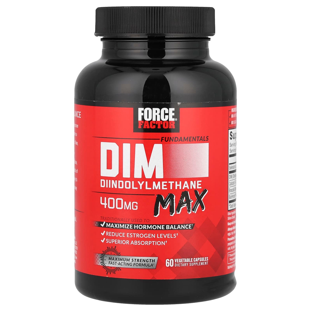 Force Factor, Fundamentals, DIM Max, 60 вегетарианских капсул (200 мг в 1 капсуле)