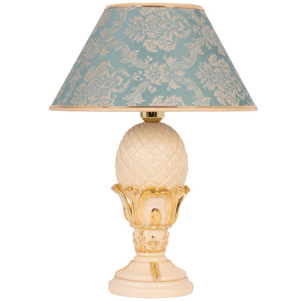 Настольная лампа Источник Энергии Айвори с абажуром №38 Vatican (Ватикан) Аквамарин