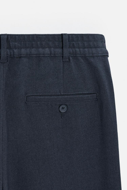 ZARA БРЮКИ RELAXED-FIT, МОРСКОЙ-СИНИЙ