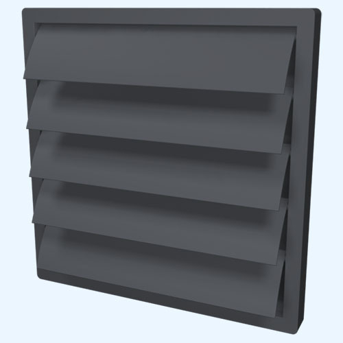 Выход стенной КФ фланец D100 жалюзи 150x150 ASA Gray ERA