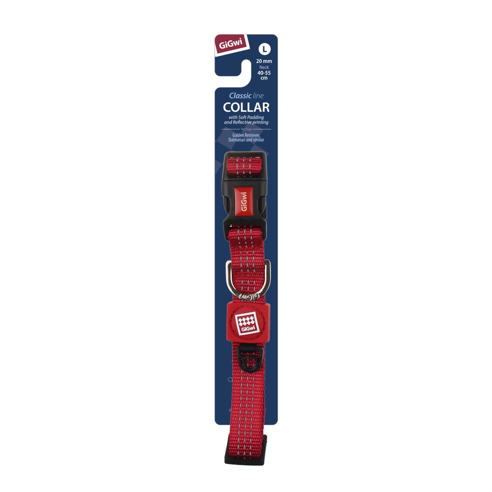 Gigwi DOG&#39;S LEADS &amp; COLLARS Ошейник для собак красный L/2,0x40-55см