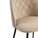 Стул на металлокаркасе Woodville Зест микровелюр 05, черный глянец, ножки черные