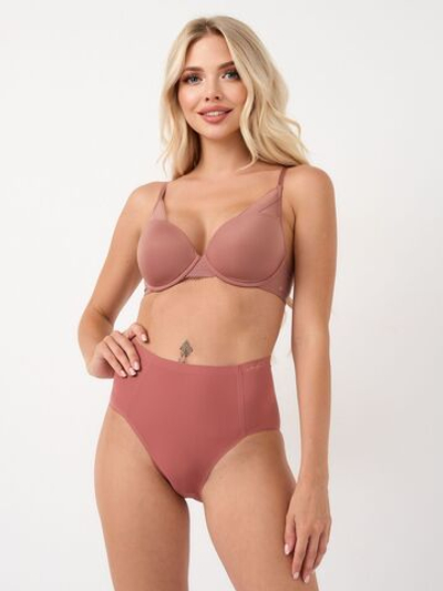 Набор из 5 однотонных разноцветных бесшовных трусиков (Размер: S) (Цвет: черный с бежевым)