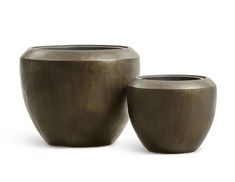 Кашпо TREEZ Effectory - серия Metal - Чаша Design - Чернёная бронза