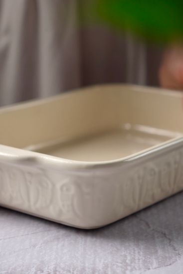 Блюдо для запекания birds of paradise, 36х23 см, кремовое