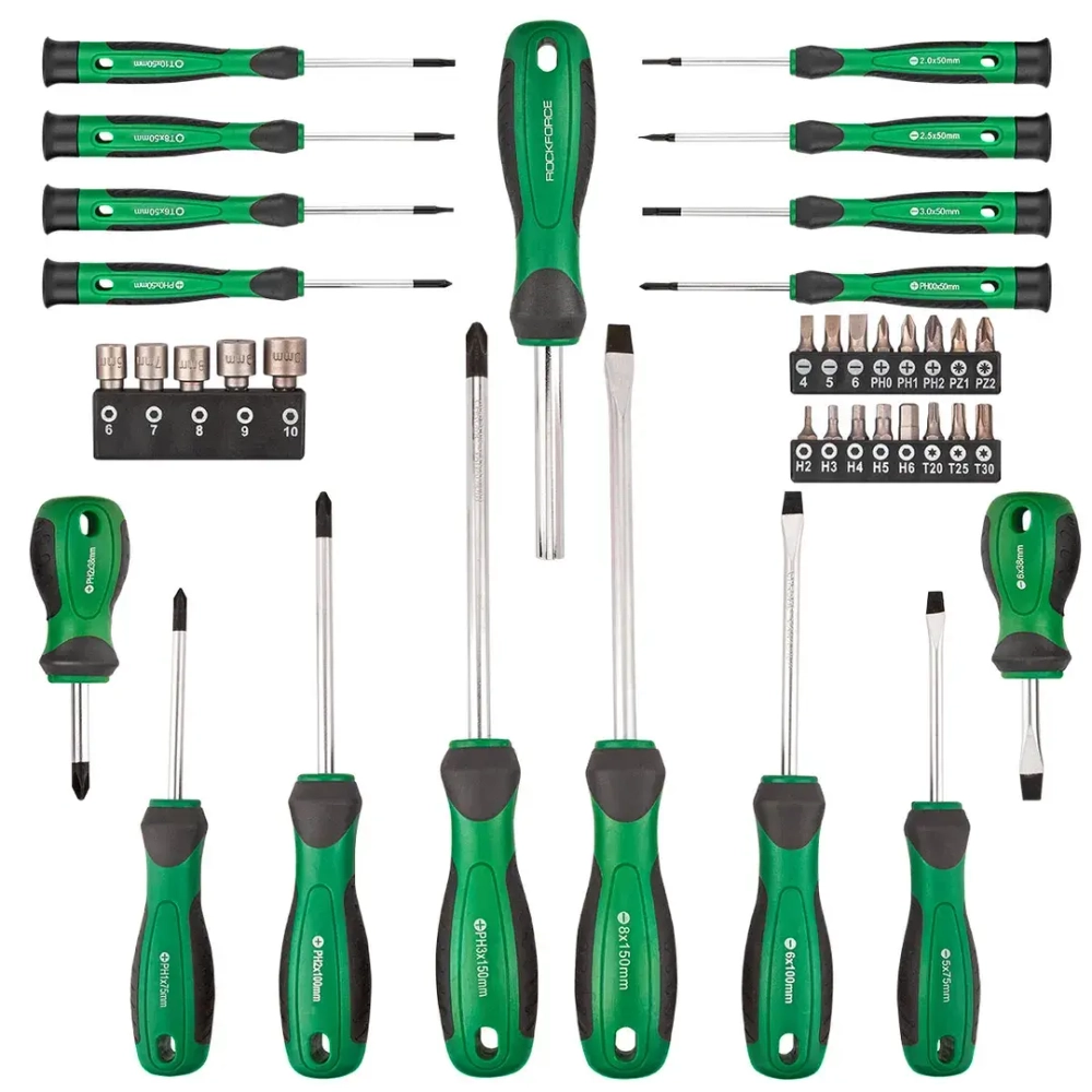 Отвертки в комплекте с битами, набор 39пр. RockFORCE RF-7039