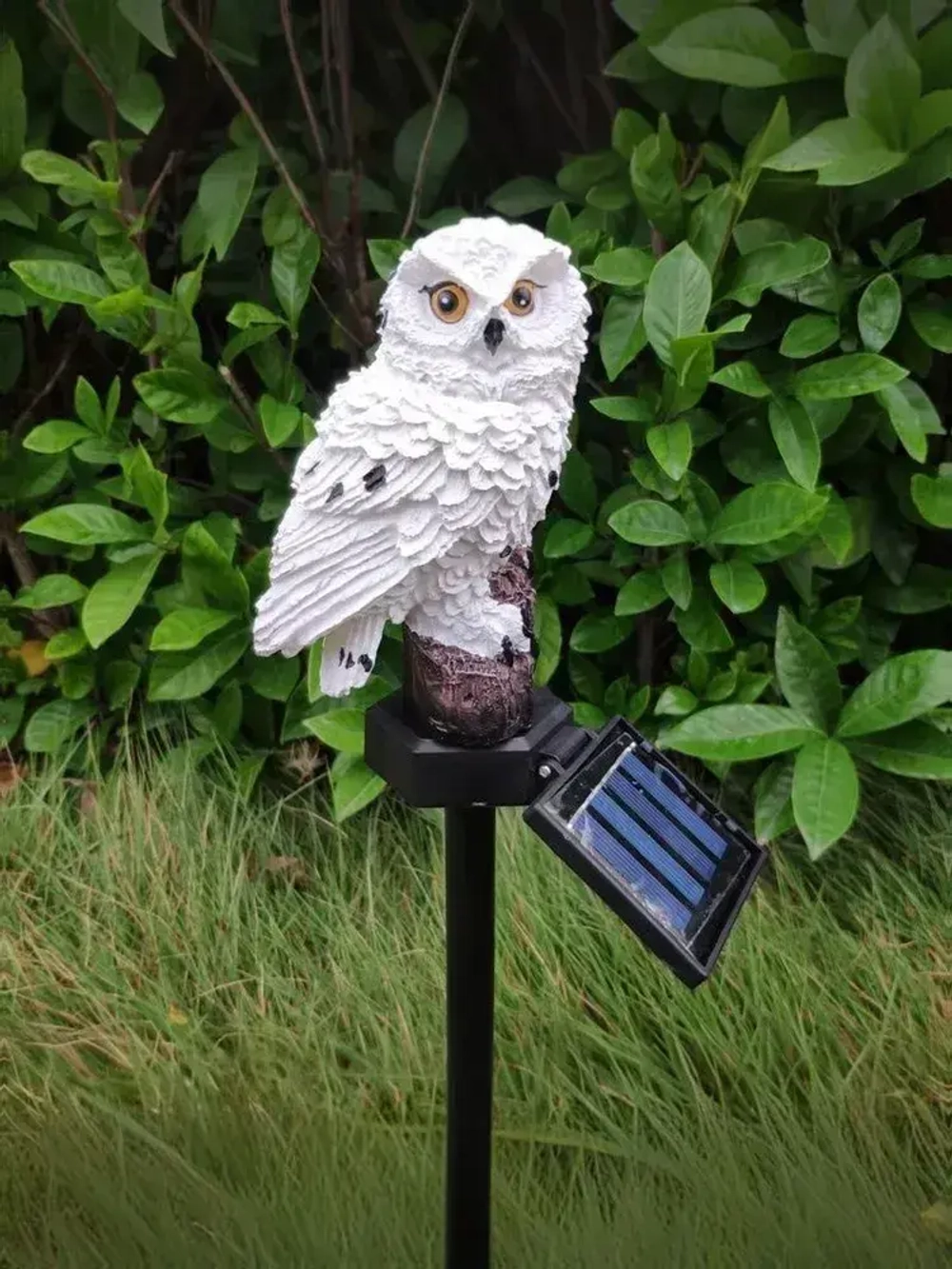 Светильник садовый на солнечной батарее уличный, фигурка садовая Сова, 1 шт.
