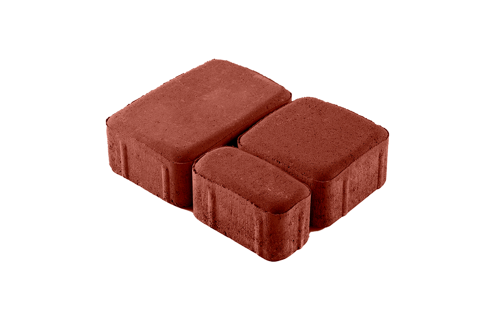 Тротуарная плитка 1П.6 “Старый город”, 180/120/60/x120х60 мм красный (комплект)