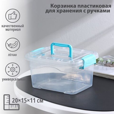 Контейнер для хранения с ручкой и защелками на крышке