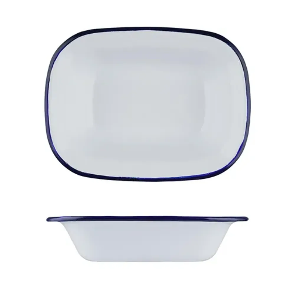 Блюдо для подачи 24,7*18,5 см h5 см 1000 мл Blue Rim эмалированая сталь SUNNEX [1]