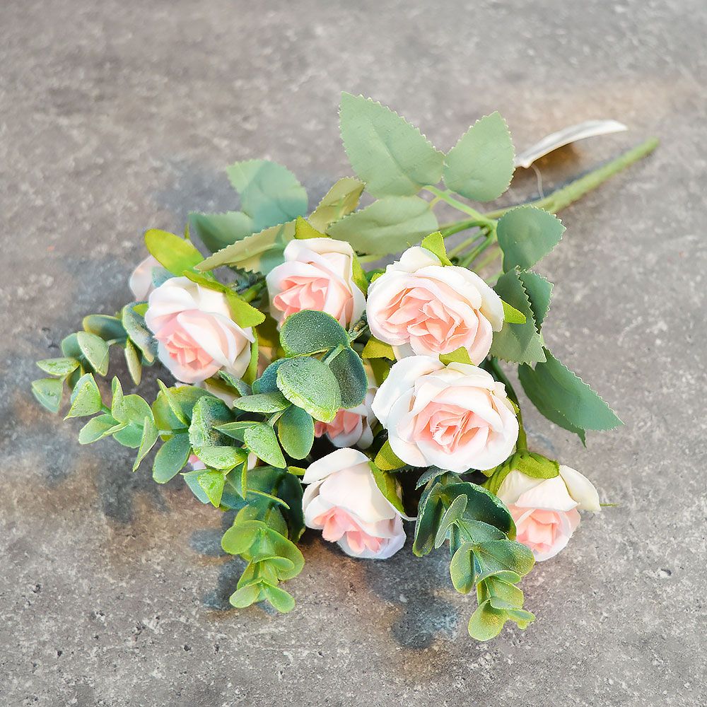 Цветы искусственные "Волшебство лета" Розочки 30см 10 цветков, розовые Цветы искусственные "Волшебство лета" Розочки 30см 10 цветков, розовые