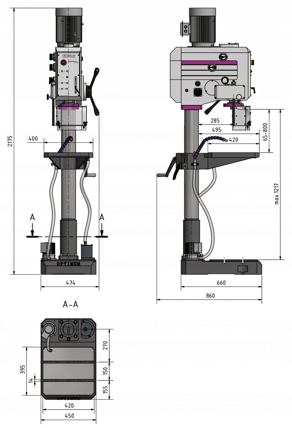 Вертикально-сверлильный станок Optimum OPTIdrill DH 55G