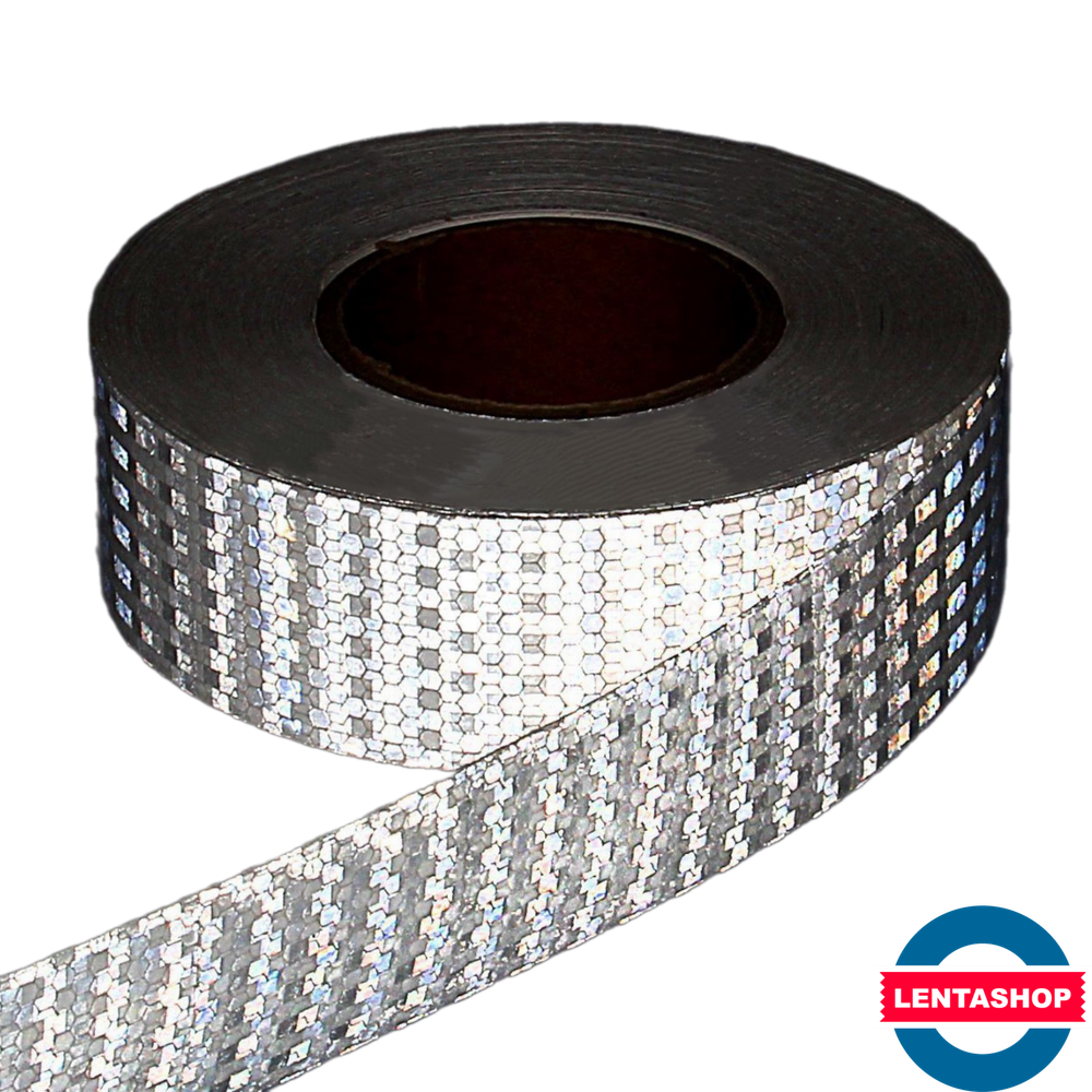 Белая светоотражающая лента 5 см х 25 м