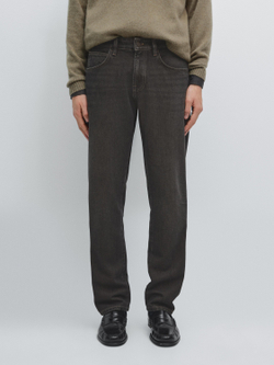 Massimo Dutti Джинсы зауженного кроя, угольный