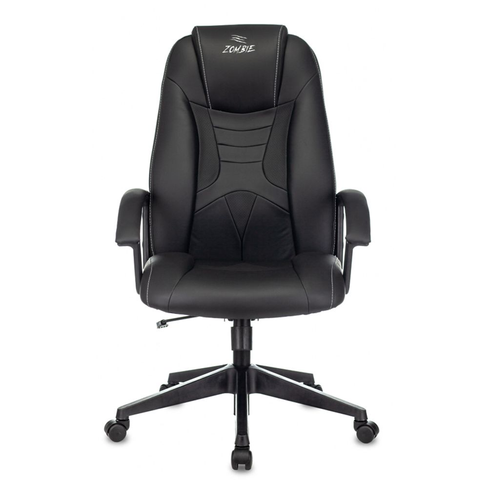 Кресло игровое ZOMBIE 8/8N/BLACK, PL, экокожа черный, топ-ган (до 180кг)