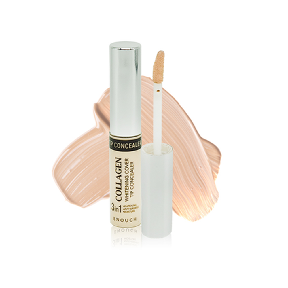Консилер коллагеновый осветляющий 3 в 1 ENOUGH Collagen Whitening Cover Tip Concealer 3in1 тон 02