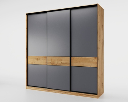 Шкаф-купе МАМА SLIM,184*60, Дуб вотан, Серый