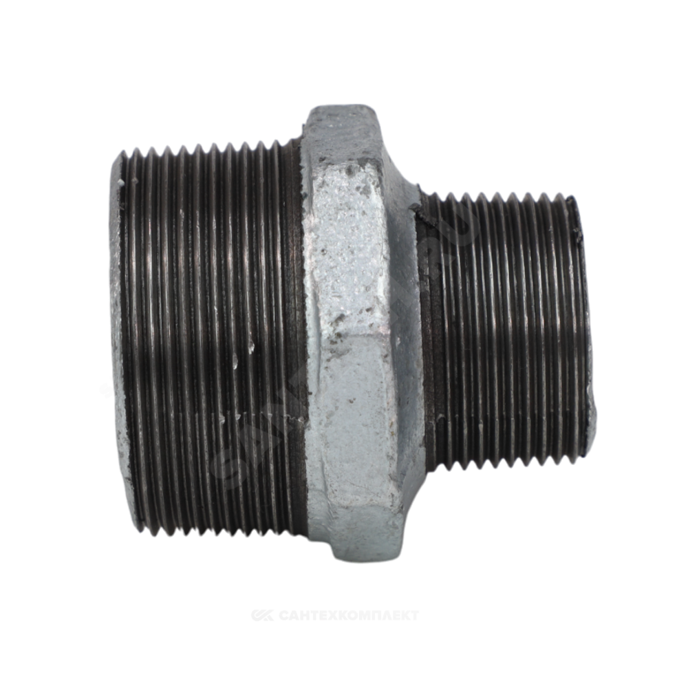 Ниппель переходной чугун оц Ду 40х25 (1 1/2"х1") НР Fittex PLUS