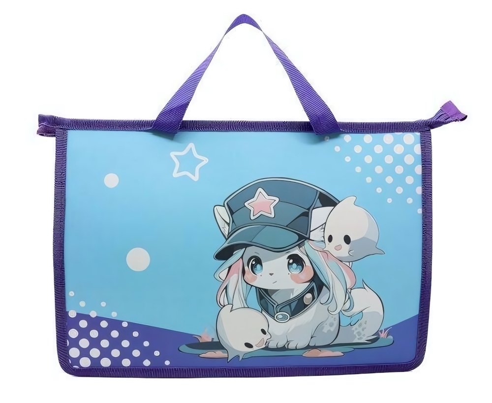 Папка для труда с ручками "Аниме любимец" А4, (33,5x23x10 см), пластик (ПандаРог)