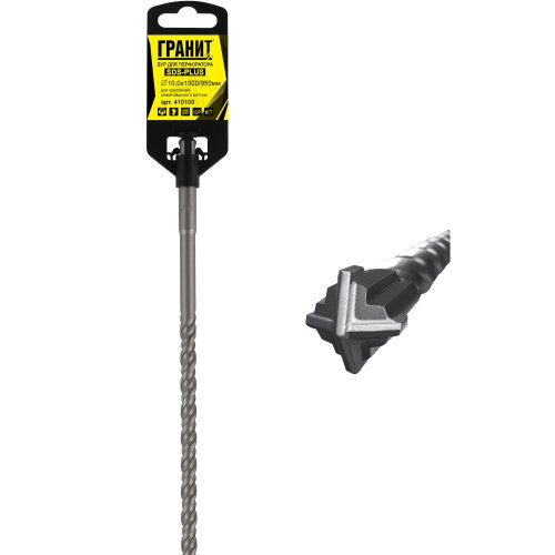 Бур ГРАНИТ SDS+ Quadro-X 10,0*1000