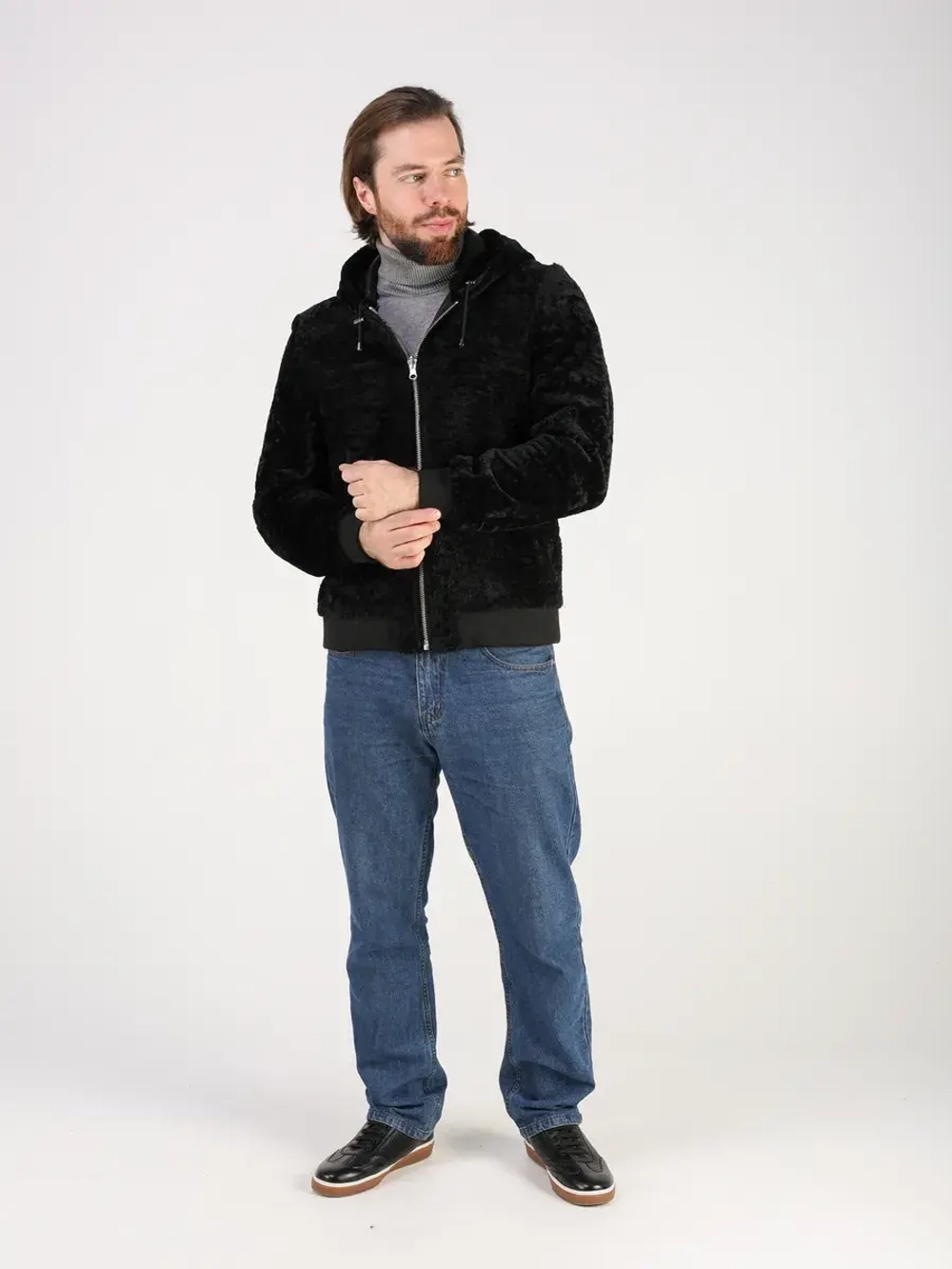 Дубленка натуральная куртка зимняя с капюшоном шуба