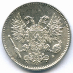 50 пенни 1917 год (S). Россия для Финляндии (орел без корон). XF-AU