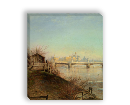 "Вид на Московский Кремль. Весна", Саврасов А. К., картина для интерьера (репродукция)