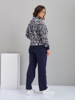 Костюм с брюками КБ-184/синий-треугольникиабстракция