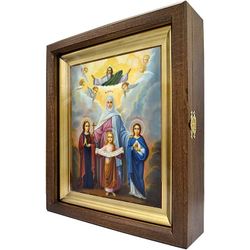 Вера, Надежда, Любовь и мать их Софья. Рукописная икона. 21 х 25 см.