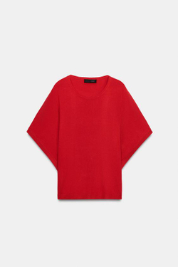 ZARA ТОП С ШИРОКИМИ РУКАВАМИ, КРАСНЫЙ