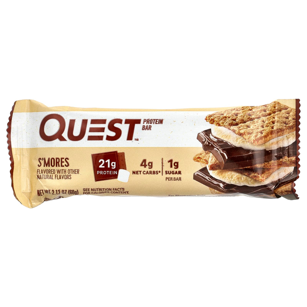 Quest Nutrition, Протеиновый батончик «Печенье с зефиром», 12 батончиков, 60 г (2,12 унции) каждый