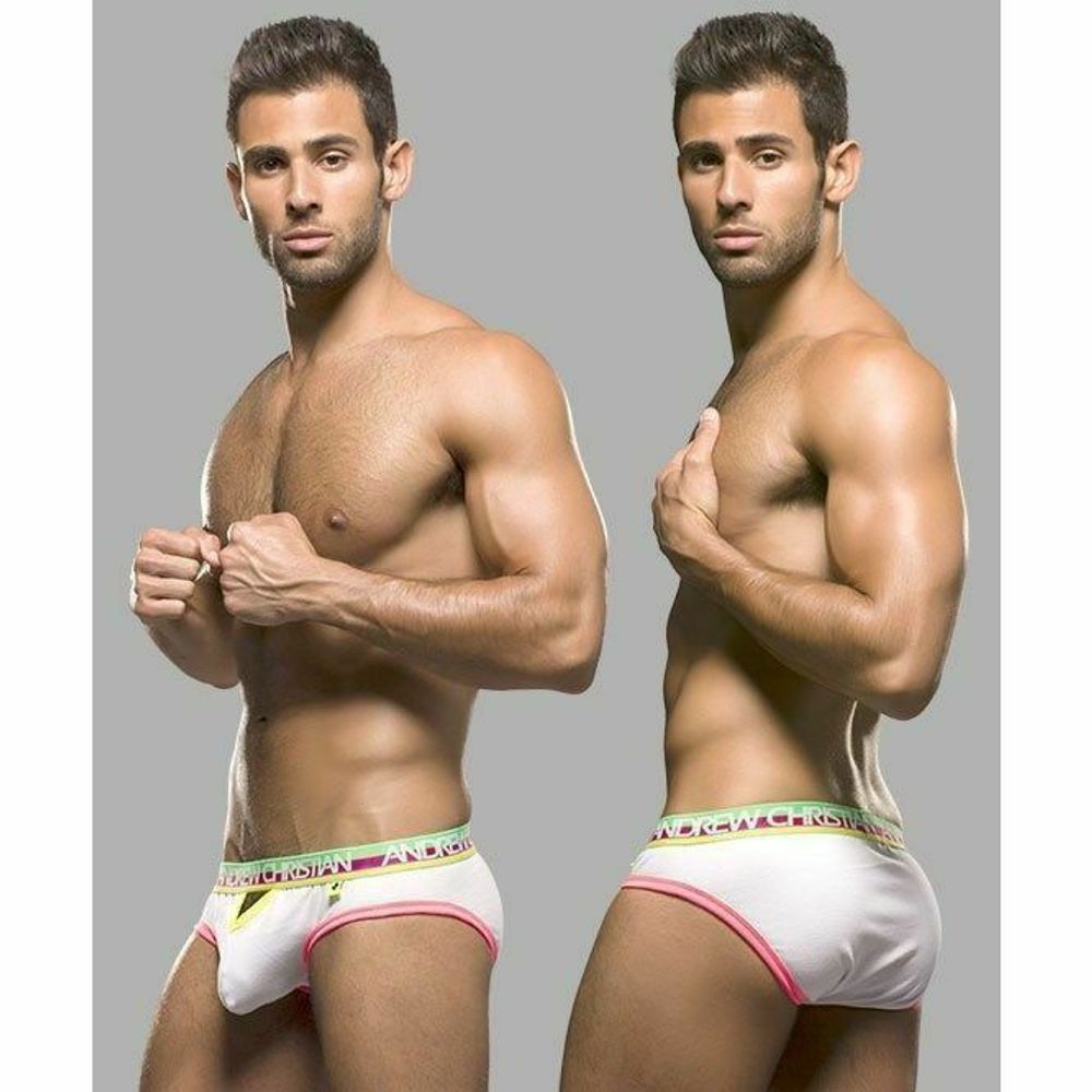 Мужские трусы брифы белые Andrew Christian Teaser Brief White