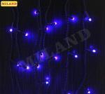 Гирлянда-штора шир.4,2 м, дл.40см и 65см, тёмная нить,200 неон. синих ламп, 8 реж.