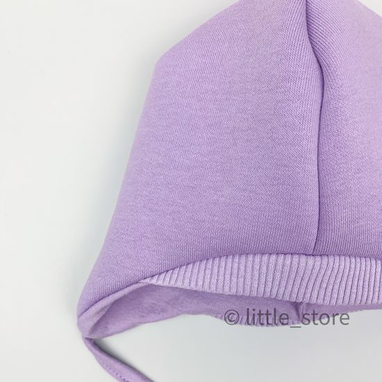 Шапочка из футера с начесом "Simple" Лаванда