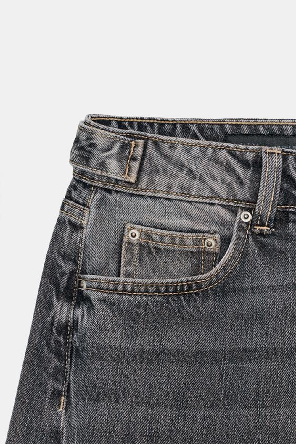 ZARA ДЖИНСЫ Z1975 WIDE LEG СО СРЕДНЕЙ ПОСАДКОЙ И ШВАМИ, СЕРЫЙ