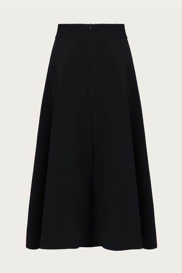 Черная юбка-миди со шнуровкой на поясе "Фелиция"