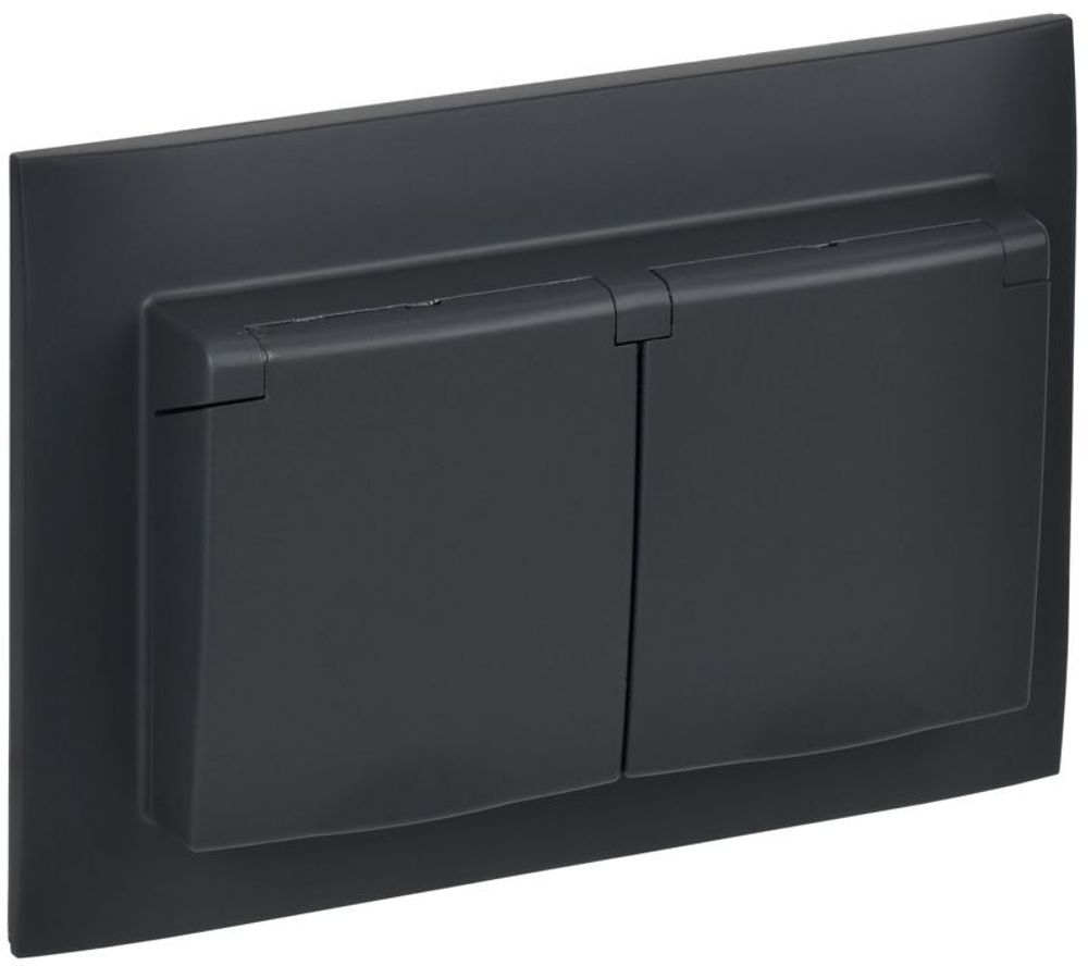 Розетка 2-м SKANDY 16А IP44 с крышкой в сборе SK-R12G графит IEK SK-R26-16-44-K53-F Розетка 2-м SKANDY 16А IP44 с крышкой в сборе SK-R12G графит IEK SK-R26-16-44-K53-F