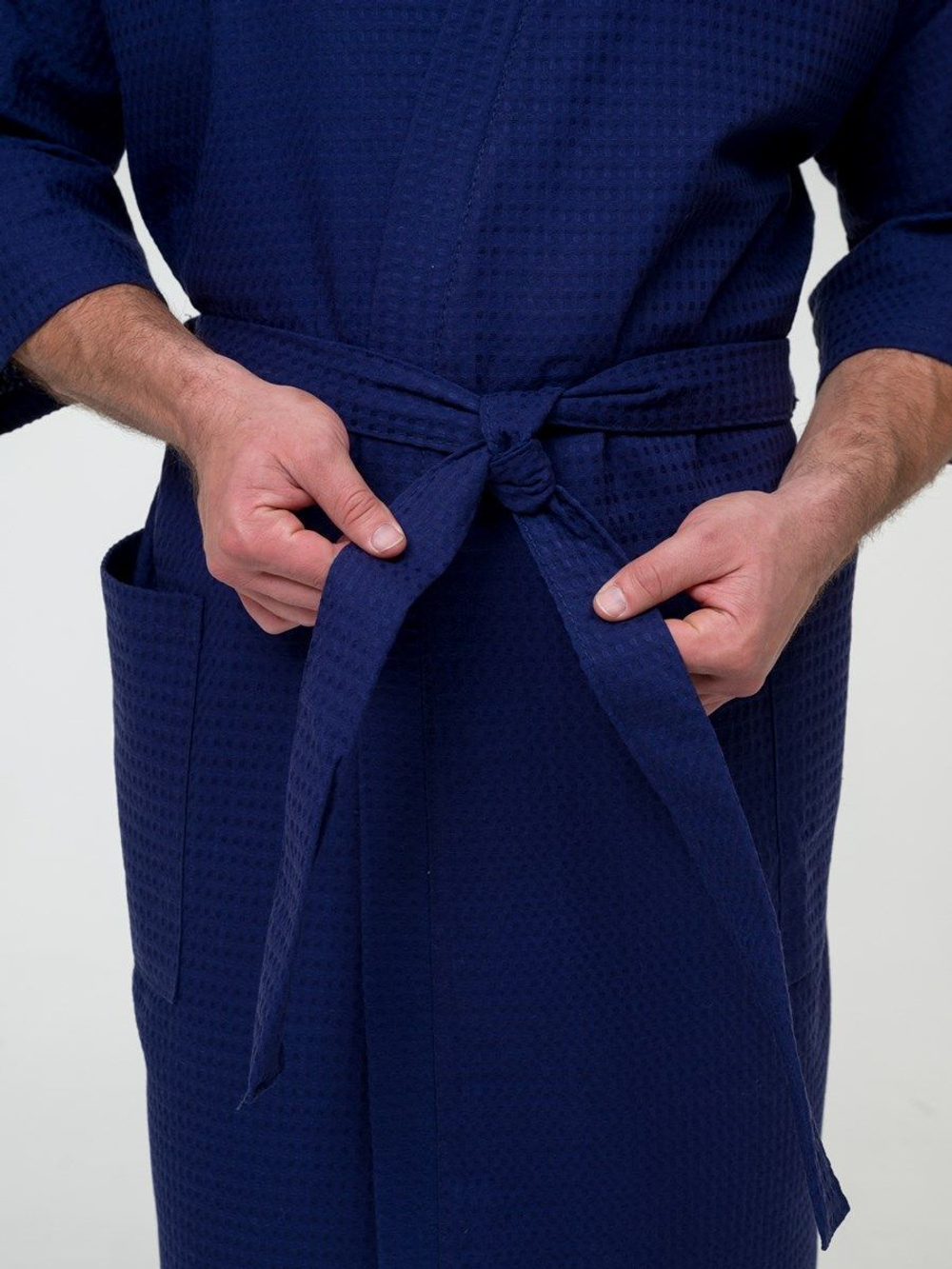 Халат вафельный 52-54 темно-синий