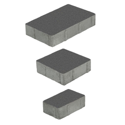 Тротуарная плитка СТАРЫЙ ГОРОД - Стандарт Серый, комплект из 3 видов плит