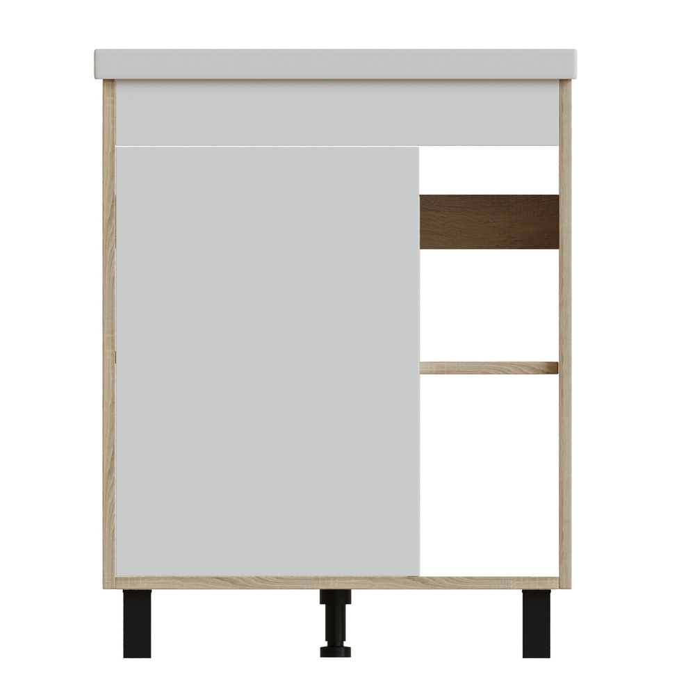 Тумба д/ванной "МИЛТОН-70" Дуб сонома/белый под рак. Фостер 70 (Kirovit) (ЛДСП /ПВХ)